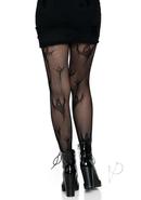 Spooky Ghost Fishnet Tights Os Black